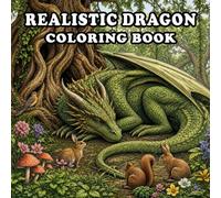 Realistic Dragon Coloring Book: An Epic Grayscale Coloring Book Featuring Realistic Dragons, Ancient Castles, Mystical Forests, Volcanoes, Crystal ... and Legendary Fantasy Landscapes for Adults