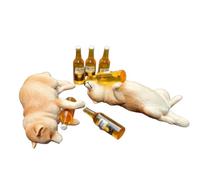 Realistic Drunken Shiba Inu Puppy Car Ornament,Laying Puppy Dashboard Decor
