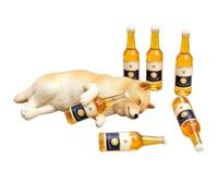 Realistic Drunken Shiba Inu Puppy Car Ornament,Laying Puppy Dashboard Decor
