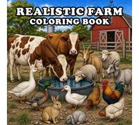 Realistic Farm Coloring Book: A Realistic Farm Animal Coloring Book with Beautiful Grayscale Illustrations of Farm Animals, Barns, Tractors, Country Landscapes, and Peaceful Rural Life for Adults