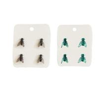 Realistic Fly Earrings, 1/2/4 Pair Simulation Mini Personalized Black/Blue Fly Earring, Prank Simulated Animal Earrings (4Pcs*Mix)