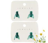 Realistic Fly Earrings, Funny House Fly Earrings Simulated, Very Abstract Personalized Funny Novelt Gift for Women Men (Green)