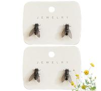Realistic Fly Earrings, Funny House Fly Earrings Simulated, Very Abstract Personalized Funny Novelt Gift for Women Men (Black)