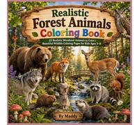Realistic Forest Animals Coloring Book: 23 Realistic Woodland Animals to Color | Beautiful Wildlife Coloring Pages for Kids Ages 3-8