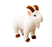 Realistic Goat Plush Toy - Cute Soft Stuffed Animal Figurine | Goat Stuffed Toy for Kids Girls Boys Adults Men Women Children Farm Bedroom Playroom Gift