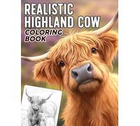 Realistic Highland Cow Coloring Book: Rustic Farm Animal Coloring Pages for All Ages Featuring Detailed Country Scenes, Furry Cattle, and Peaceful Rural Landscapes to Relax