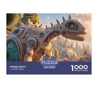 Realistic Image of A Robot 1000 Pièces Rompecabezas Steampunk Dinosaur Desafiante Único para Adultos Decoración del Hogar 52x38cm/1000pcs