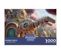 Realistic Image of A Robot 1000 Piezas Papel Premium Rompecabezas Steampunk Dinosaur Meditativo Jigsaw Regalo Niños 38x26cm/1000pcs