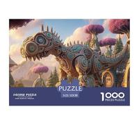 Realistic Image of A Robot 1000 Pzas Corte Preciso Rompecabezas Steampunk Dinosaur Familia Jigsaw Educativo Adultos 52x38cm/1000pcs