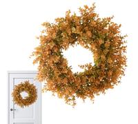 Realistic Leaves Fall Wreath | Fall Wreath | 15 Inch Autumn Holiday Garland Decor For Outdoor Fireplace Mantle Porch Window Door Table Party Wedding Kitchen Thanksgiving Holiday