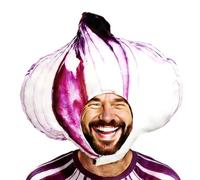 Realistic Onion Head Plush Party Hat - Novelty Vegetable Costume Cap