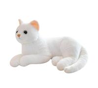 Realistic Plush Cat, Cute Stuffed Animal, Soft Pillow, 12inch Gray Doll, Detailed Feline Cushion for Details, Decorative Throw Kitty Toy for Kids Bedroom Dormitory and Living Room Comfort Furniture