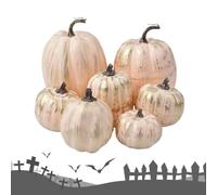 Realistic Pumpkins 7 Pieces Assorted Sizes Thanksgiving Decoration, Pumpkin