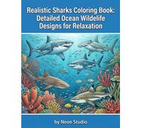 Realistic Sharks Coloring Book : Detailed Ocean Wildlife for Relaxation: Intricate Ocean Predator Designs Featuring Great White,Hammerhead,Tiger Sharks & More for Stress Relief and Relaxation