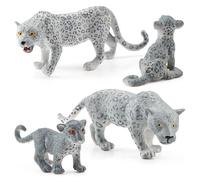Realistic Snow Leopard Toys - Highland Wildlife Figure Collection , Detailed Animal Display Miniature Ornaments , Educational Nature Exploration Models , Decorative Sculpture Figurine Assortment