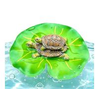 Realistic Turtle Statue - Resin Garden Ornament Decor, Outdoor Animal Figurine, Yard Decor with Weather Resistant Finish, Patio Accent with Leaf Detail Design, Garden Statue Decors for Outdoor Space