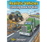 Realistic Vehicles Coloring Book for Kids: +40 Big and Bold Cars, Trucks, Planes, and Boats for Kids Ages 4-10, Simple Realistic Transportation