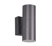 Reality, Aplique, Laredo 2xGU10, max.10,0 W Cuerpo: Acero, Antracita A:6,0cm, A:16,0cm, P:11,0cm Luz de arriba y abajo,Montaje de la pared,IP44,Sin bombilla