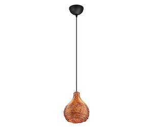 Reality, Colgante, Sprout 1xE14, max.40,0 W Malla de Rattan, natural, Cuerpo: Malla de Rattan, natural Ø:17,0cm, A:150,0cm IP20,Sin bombilla,Regulable en altura