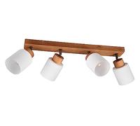 Reality, Foco, Assam 4xE14, max.25,0 W Cristal, Blanco, Cuerpo: Madera natural, natural A:60,0cm, L:10,0cm, A:21,0cm Montaje en techo y pared,IP20,Sin bombilla