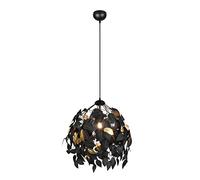Reality, Lámpara, Leavy 1xE27, max.28,0 W Plástico, Negro, Cuerpo: Metal, estera negra Ø:38,0cm, A:150,0cm Modelo certificado,IP20,Sin bombilla,Regulable en altura