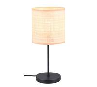 Reality Leuchten Aimee R51851036 - Lámpara de mesa (metal negro mate, pantalla de rafia natural, no incluye 1 bombilla E27)