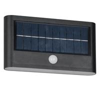 Reality Leuchten Aplique de Exterior RAMOS R24746232 LED, Plástico Negro Mate, LED de 8 vatios, Híbrido Solar/Batería, Sensor crepuscular, Sensor de movimiento