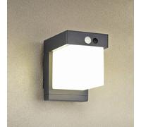 Reality Leuchten Aplique de pared solar Colombo, negro mate, altura 14 cm, sensor