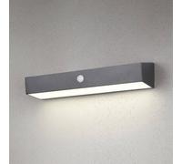 Reality Leuchten Aplique de pared solar Silves, negra, sensor, IP44