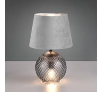 Reality Leuchten De mesa Jonna base vidrio/pantalla terciopelo gris