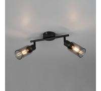 Reality Leuchten Foco Mars, longitud 48 cm, negro mate, 2 luces, metal E14