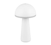 Reality Leuchten Fungo R57716131 - Lámpara LED de mesa para exteriores (metal, luz blanca mate, plástico blanco, incluye 2 W, intensidad regulable, base de carga)