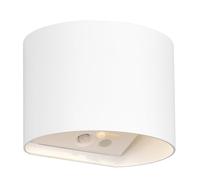 Reality Leuchten Genie R24161631 - Lámpara LED de pared para exterior (funciona con batería, incluye sensor de movimiento de 1 W), color blanco mate