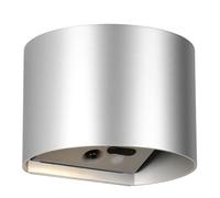 Reality Leuchten Genie R24161687 - Lámpara LED de pared para exterior (funciona con batería, incluye sensor de movimiento de 1 W, plástico), color titanio