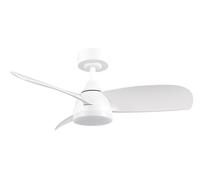 Reality Leuchten Helsinki R62732131 - Ventilador de techo LED con iluminación, plástico blanco mate, 6 velocidades, funcionamiento en verano e invierno, mando a distancia, regulador de intensidad