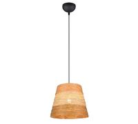 Reality Leuchten Joeline R31731926 - Lámpara colgante (metal negro mate, pantalla de hilo de papel marrón, no incluye 1 bombilla E27)
