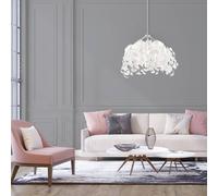 Reality Leuchten Lámpara colgante Leavy, cromo/blanco, Ø 38 cm, plástico