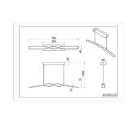 Reality Leuchten Lámpara colgante LED Ginko, arena, metal, longitud 79 cm