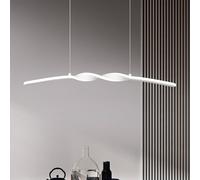Reality Leuchten Lámpara colgante LED Ginko, blanco mate, metal, longitud 79 cm