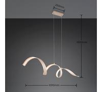 Reality Leuchten Lámpara colgante LED Tivor, beige, metal, 3.000 K