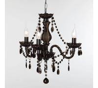 Reality Leuchten Lámpara de araña Perdita en color negro, 3 llamas True