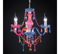 Reality Leuchten Lámpara de araña Perdita multicolor con 3 luces True