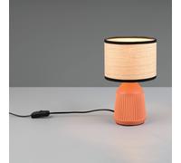 Reality Leuchten Lámpara de mesa Formentera, terracota/beige, 27 cm, cerámica/papel