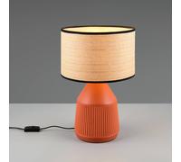 Reality Leuchten Lámpara de mesa Formentera, terracota/beige 43 cm Cerámica/papel