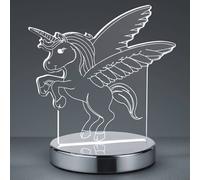 Reality Leuchten Lámpara de mesa Karo con holograma 3D, unicornio