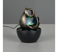 Reality Leuchten Lámpara de mesa LED Luma, marrón, altura 19 cm, resina sintética, RGB USB