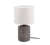 Reality Leuchten Lámpara de mesa Mala R50941044, base de cerámica marrón, pantalla beige, exclusiva 1 x E14, diámetro 15 cm / altura 26 cm