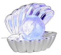 Reality Leuchten Lámpara de mesa SHELLY R57731106, plástico cromado, LED de 0,8 vatios, cambio de color