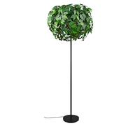 Reality Leuchten Lámpara de pie LEAVY R40463015, metal negro mate, láminas de plástico verde, exc. 3x E14