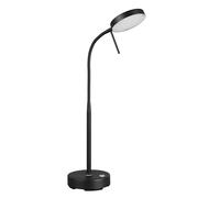 Reality Leuchten LED Lámpara de Mesa MORENO R54561132, Metal Negro Mate, LED de 3 Vatios, Batería con Estación de Carga, Sensor de Atenuación, Color de Luz Ajustable